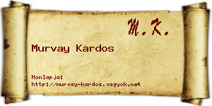 Murvay Kardos névjegykártya